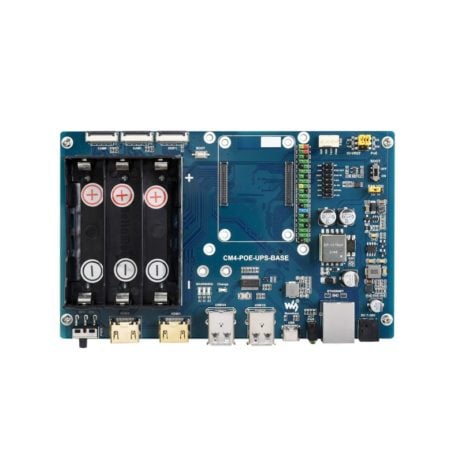 Waveshare Poe Ups Base Board Designed For Raspberry Pi Compute Module 4, Gigabit Ethernet, Dual Hdmi, Quad Usb2.0