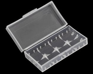 Transparent Waterproof 2 x 18650 Battery Portable Clear Plastic Storage Box Size:78 x 42 x 21mm(Pack of 2)