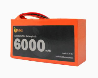 Orange IFR 32650 12.8V 6000mAh 3C 4S1P LiFePO4 Battery Pack