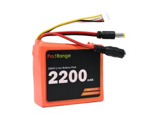 Pro-Range INR 18650 11.1V 2200mAh 2C 3S1P Li-Ion Battery Pack with DC Jack Male & Female