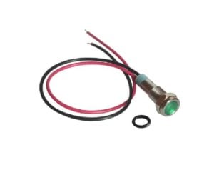 Green 10-24V 8mm LED Metal Indicator Light with 15CM Cable