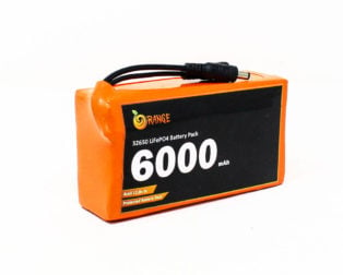 Orange IFR 32650 12.8V 6000mAh 3C 4S1P LiFePO4 Battery Pack with DC Jack Male & Female