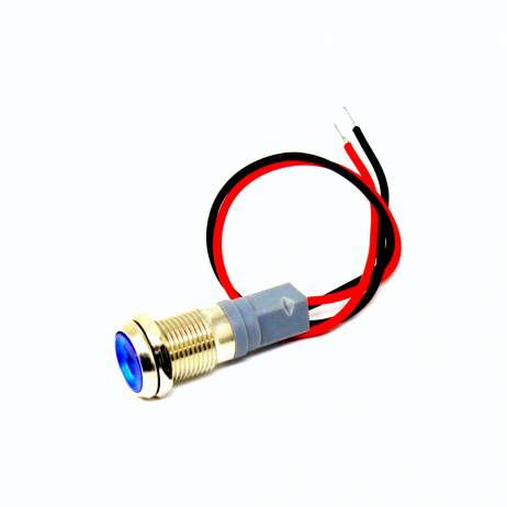 Blue 3-9V 10Mm Led Metal Indicator Light With 14Cm Cable