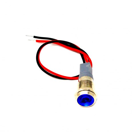 Blue 3-9V 10Mm Led Metal Indicator Light With 14Cm Cable