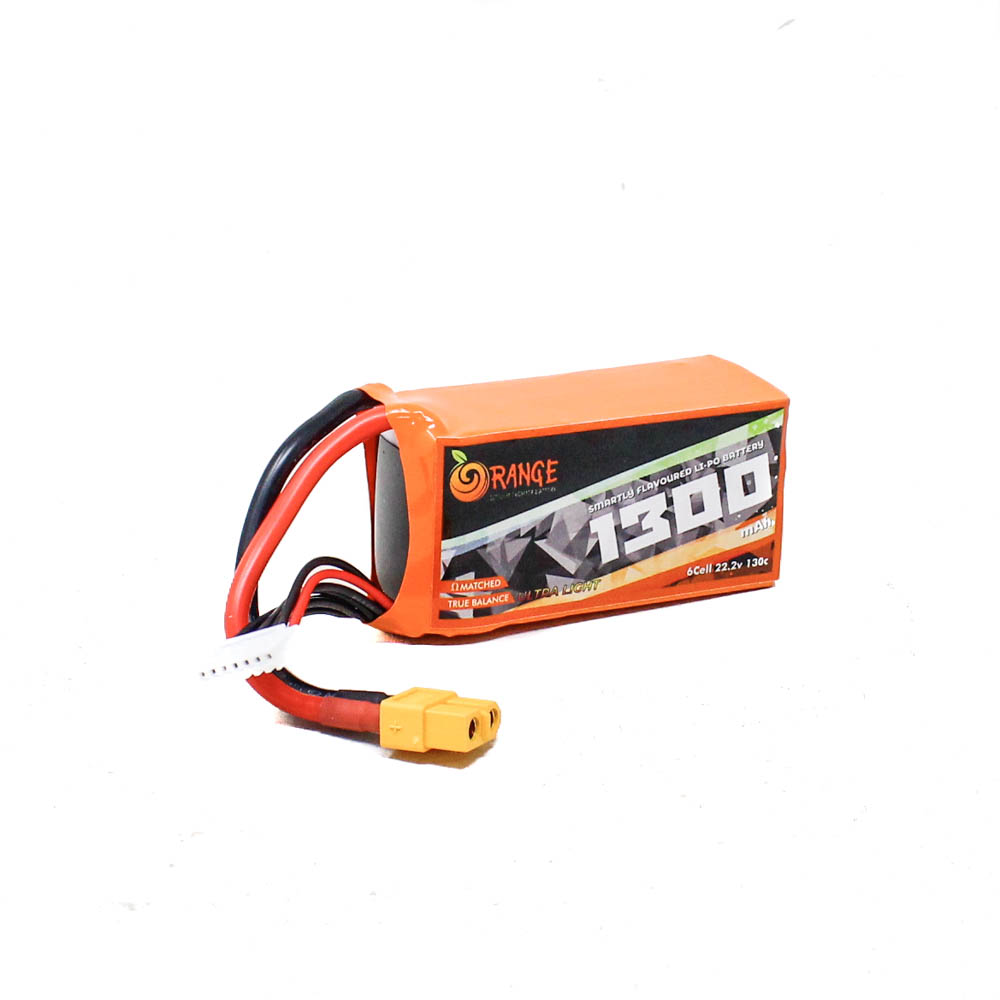 Orange Orange 1300Mah 6S 130C 22.2V Ultra Light Lithium Polymer Battery Pack Li Po 4