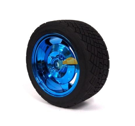 83Mm Large Robot Smart Car Wheel 35Mm Width Surface Blue