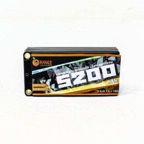 Orange 1219038 Orange 5200Mah 2S 100C 7.6 V Hardcase Hv Short Pack Lithium Polymer Battery Pack Li Po