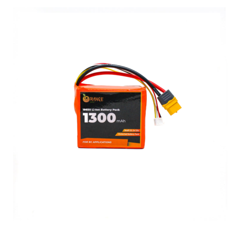 Orange 1242767 Orange Isr 18650 Li Ion 1300Mah 11.1V 3S1P Protected Battery Pack 8C