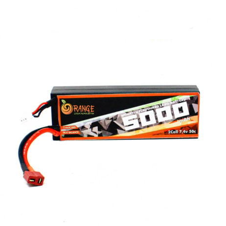 Orange 1278574 Orange 5000Mah 2S 50C 100C 7.4V Hard Case Li Po Battery Pack