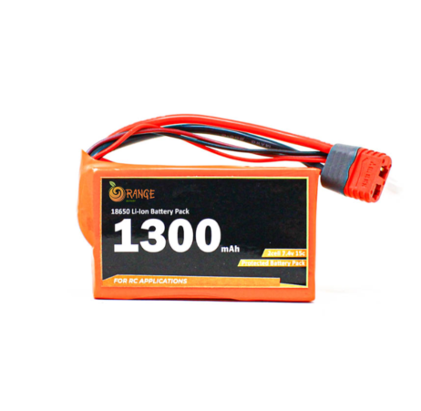 Orange 1313995 Orange Isr 18650 Li Ion 1300Mah 7.4V 2S1P Protected Battery Pack – 15C