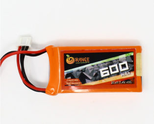 Orange 7.4V 600mAh 45C 2S Lithium Polymer Battery Pack