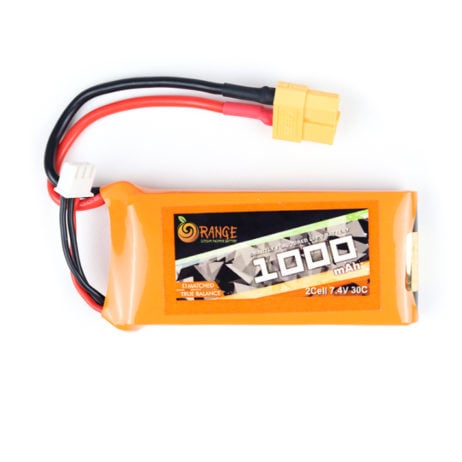 Orange 7.4V 1000Mah 30C 2S Lithium Polymer Battery Pack