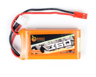Orange 7.4V 360mAh 30C 2S Lithium Polymer Battery Pack