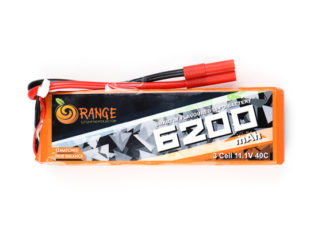 32013 Orange 6200Mah 3S 40C 80C 11.1V Lithium Polymer Battery Pack