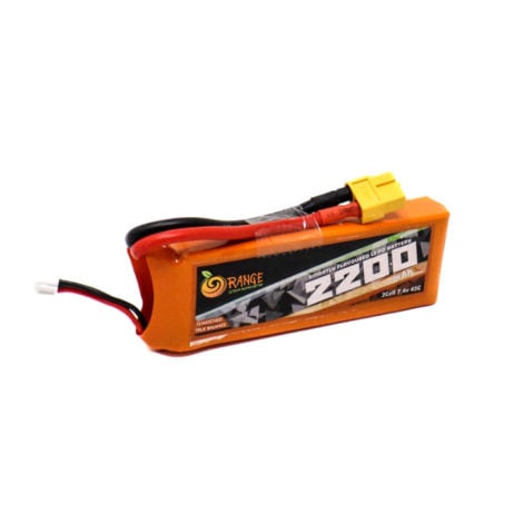 Orange 7.4V 2200Mah 45C 2S Lithium Polymer Battery Pack