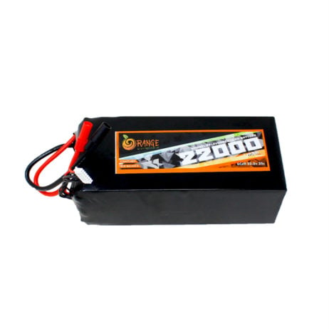 Orange 649556 Orange 22000Mah 6S 25C 22.2V Lithium Polymer Battery Pack With Bullet Connectors.