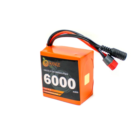 Orange Nmc 18650 7.4V 6000Mah 3C 2S2P Li-Ion Battery Pack