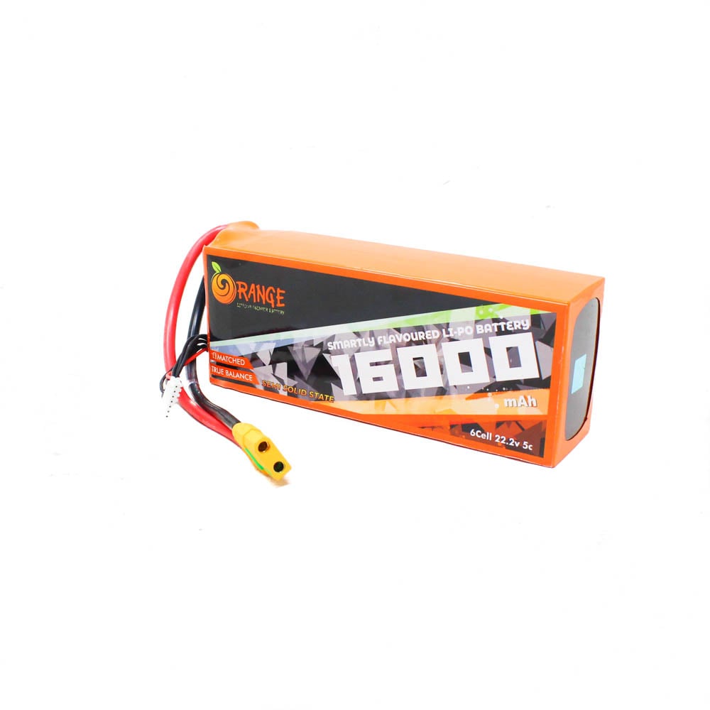 Orange 22.2V 16000Mah 5C 6S Semi Solid State Li-Ion Polymer Battery Pack