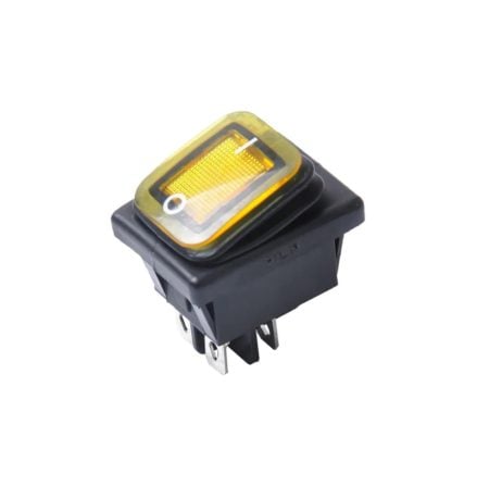 4 Pins 250V 12V Ul Illuminated 30A Rocker Switch - Yellow