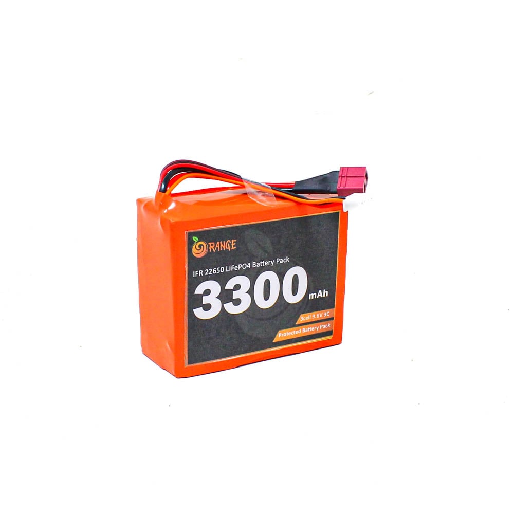Orange Ifr 22650 9.6V 3300Mah 3C 3S1P Lifepo4 Battery Pack