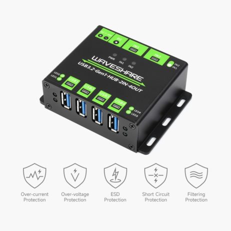 Waveshare Industrial Grade Usb Hub , Switchable Dual Hosts, Multi Protections