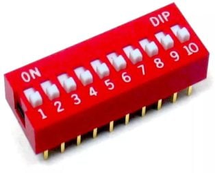 10 Pin Flat Dial switch 2.54mm