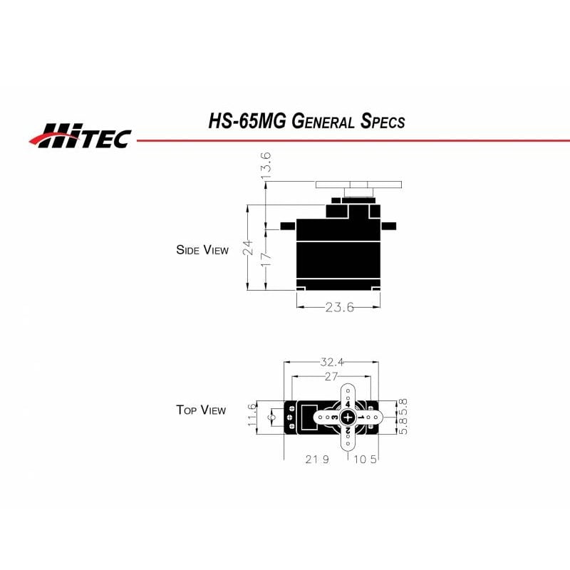 Hitec Hs-65Mg Mighty Metal Gear Feather Servo