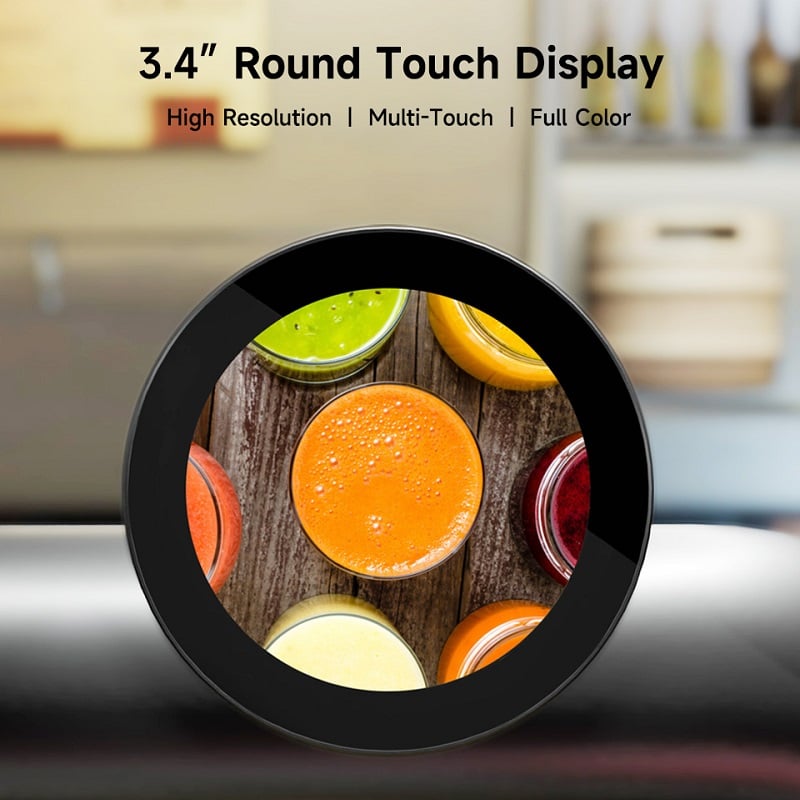 Waveshare 3.4Inch Dsi Round Touch Display, 800 × 800, Ips, 10-Point Touch