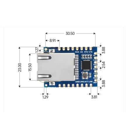 Waveshare Waveshare Ttl Uart To Ethernet Mini Module Castellated Holes With Immersion Gold Design Highly Integrated Packaging 4