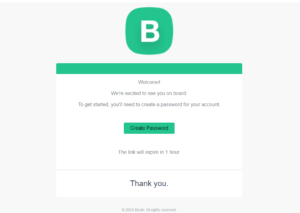 email notification by blynk while making account