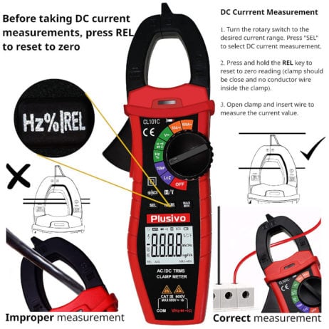 Plusivo Acdc Current Digital Clamp Meter T Rms 6000 Counts 2