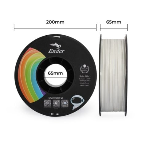 Creality Ender-Pla+ 3D Printing Filament 1.75Mm (1Kg – White)
