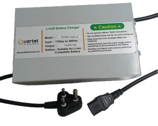 Quartet 20S LiFePO4 Battery Charger - 73.00V 10A with IEC-C13 Connector