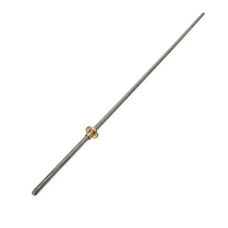 500Mm Trapezoidal Single Start Lead Screw 8Mm Thread 2Mm Pitch Lead Screw With Copper Nut