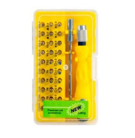 Yellow 32 In 1 Multi-Purpose Precision Screwdriver Set