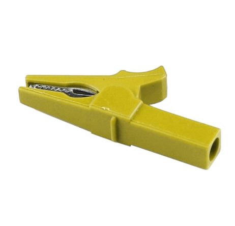 Yellow 55Mm Copper Insulated Crocodile Clip Opening 10Mm For Banana Plug 4Mm