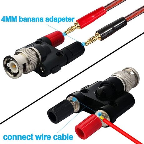 Generic Q9 Bnc Banana To Two Dual 4Mm Banana Male Female Jack Coaxial Connector 3