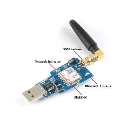 Generic Usb To Gsm Serial Gprs Sim800C Module With Bluetooth Computer Control Calling With Glue Stick Antenna 1