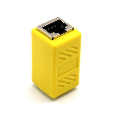 Generic Yellow Rj45 Female To Female Cat6 Network Ethernet Lan Connector Adapter 4