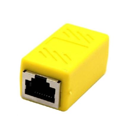 Generic Yellow Rj45 Female To Female Cat6 Network Ethernet Lan Connector Adapter