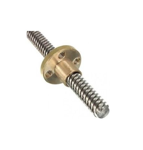 400Mm Trapezoidal Single Start Lead Screw 8Mm Thread 2Mm Pitch Lead Screw With Copper Nut