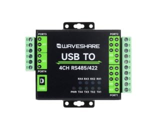 Waveshare Industrial Isolated USB To RS485/422 Converter, Original FT4232HL Chip, Supports USB To 2-Ch RS485 + 2-Ch RS485/422