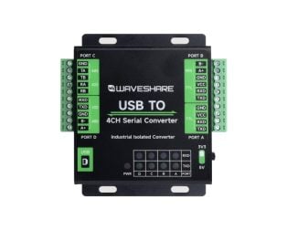 Waveshare Industrial USB To 4-Ch Serial Converter, Original FT4232HL Chip, Supports USB To RS232/485/422/TTL