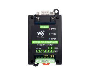 Waveshare RS232 To RS485/422 Active Digital isolated Converter, Onboard Original SP3232EEN and SP485EEN Chips, Options for RS232 DB9 Male port