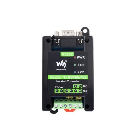Waveshare Rs232 To Rs485/422 Active Digital Isolated Converter, Onboard Original Sp3232Een And Sp485Een Chips, Options For Rs232 Db9 Male Port
