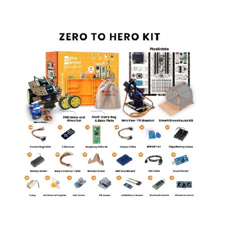 Picobricks Zero To Hero Kit Development Kit For Raspberry Pi Pico