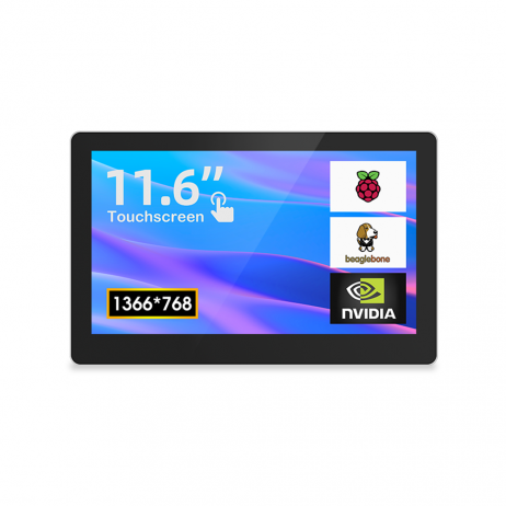 Elecrow Crowvision 11.6” Raspberry Pi Capacitive Touch Display Hd 1366*768 Ips Screen For Rpi Lattepanda/Beaglebone/Jetson Nano, Etc Plug Power Adapter Plug