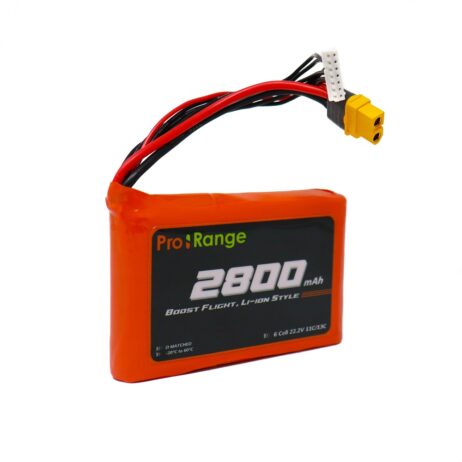 Pro-Range Inr 18650 P28A 22.2V 2800Mah 6S1P 30A/35A Discharge Li-Ion Drone Battery Pack