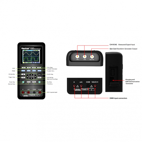 Hantek 2C72 Handheld Oscilloscope ; 70Mhz ; 2Ch+Dmm ; 250Msa/S(Single-Channel), 125Msa/S(Dual-Channel)