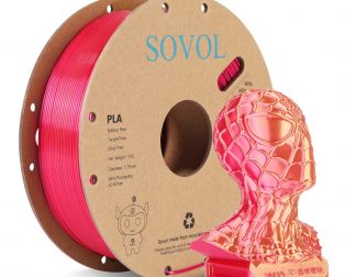 Sovol Silk Dual Colors PLA Filaments Gold+Rose Red